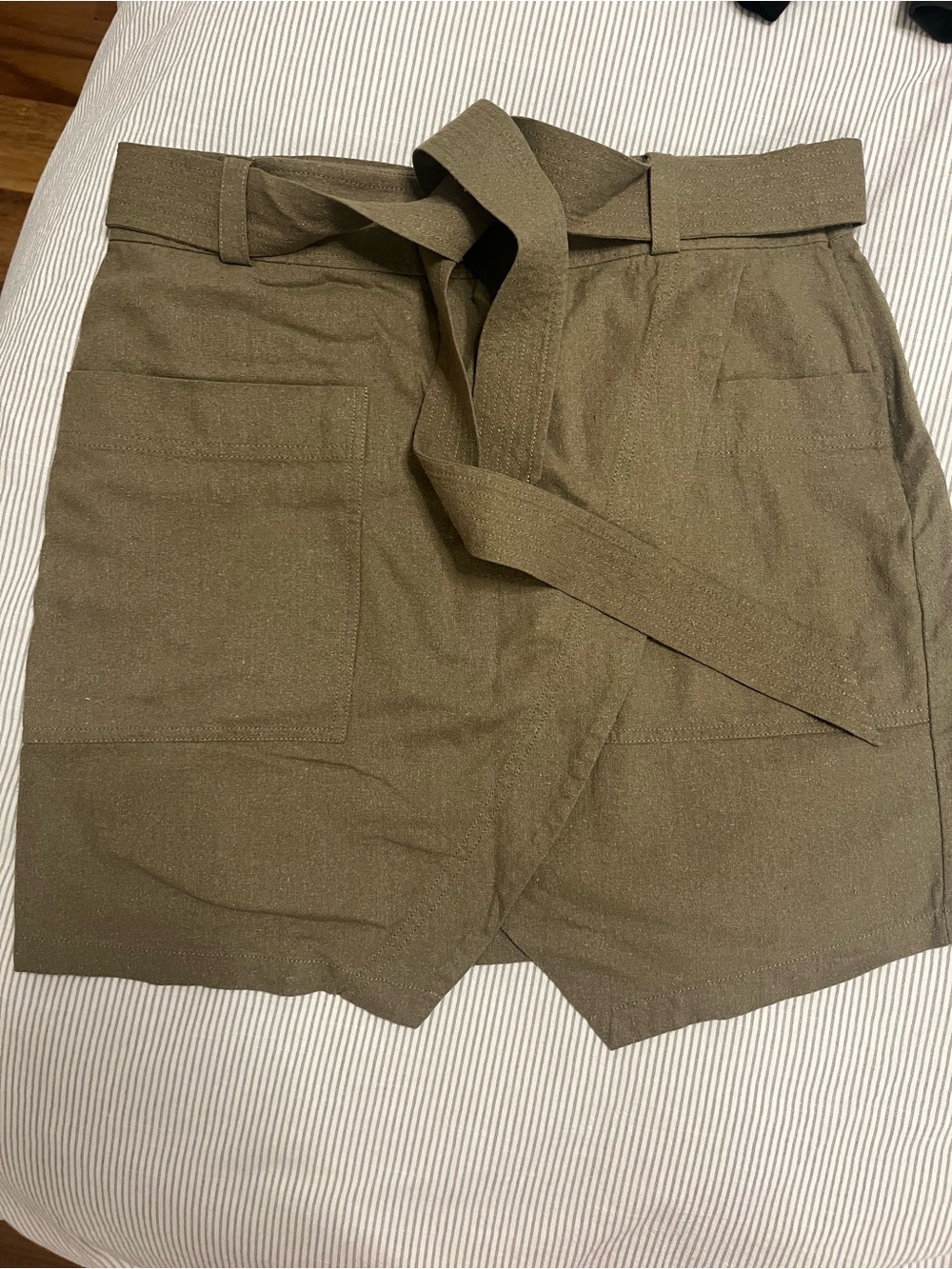 Madewell Olive Green Tie-Waist Skort